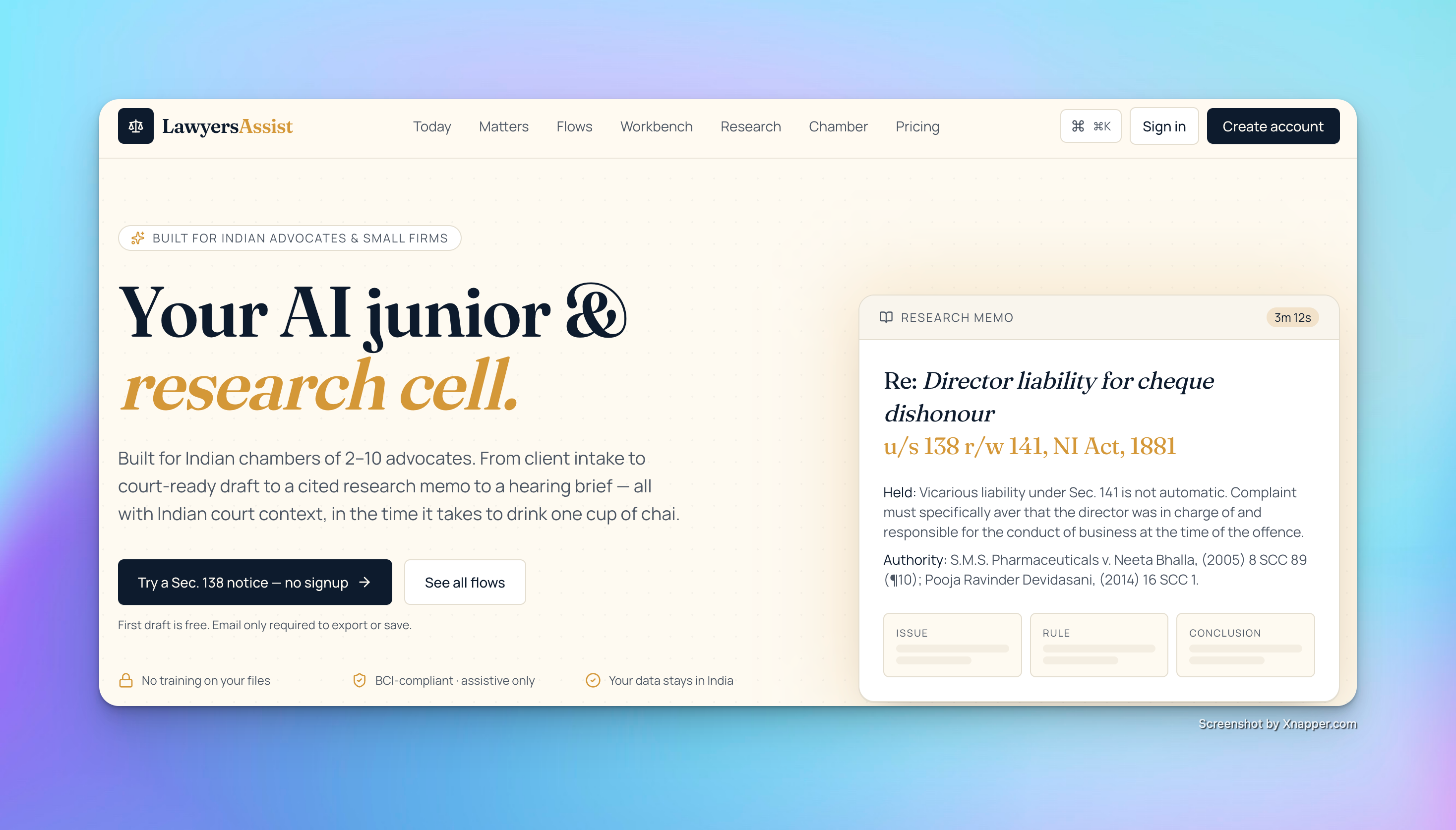 Legal Research Cell — LawyersAssist